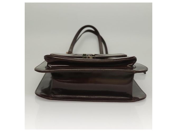 VERSACE Schultertasche Lackleder Braun Gold Auth BA4407 Golden - Ansicht 5