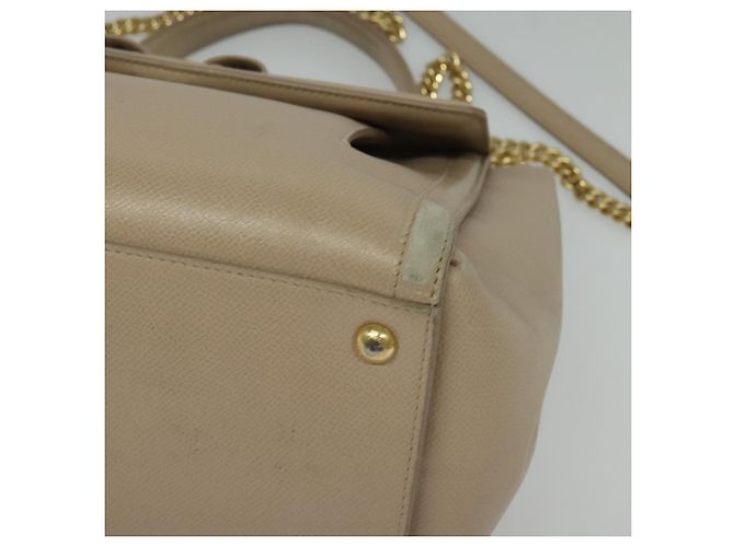 Borsa a mano Vala in pelle 2 in 1 beige e oro Auth BA4303 di Salvatore Ferragamo - vista 10