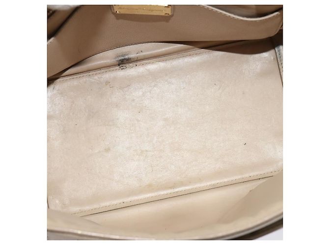 Borsa a mano Vala in pelle 2 in 1 beige e oro Auth BA4303 di Salvatore Ferragamo - vista 11