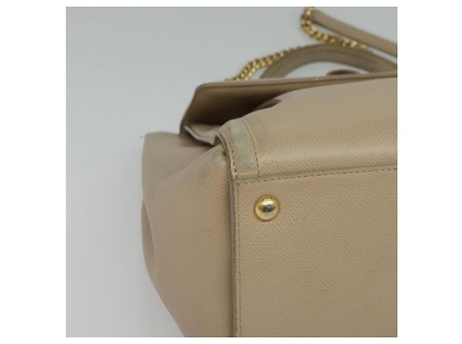 Borsa a mano Vala in pelle 2 in 1 beige e oro Auth BA4303 di Salvatore Ferragamo - vista 16