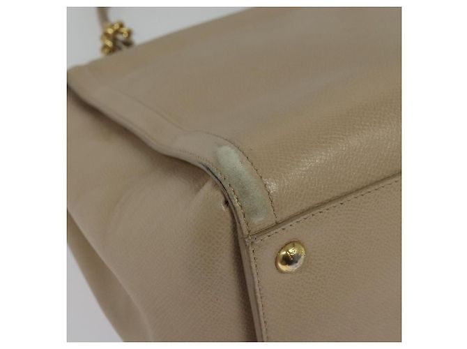 Borsa a mano Vala in pelle 2 in 1 beige e oro Auth BA4303 di Salvatore Ferragamo - vista 17