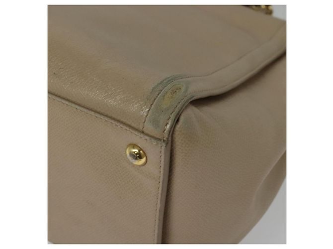 Borsa a mano Vala in pelle 2 in 1 beige e oro Auth BA4303 di Salvatore Ferragamo - vista 18