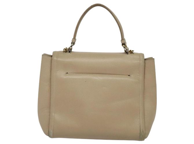 Borsa a mano Vala in pelle 2 in 1 beige e oro Auth BA4303 di Salvatore Ferragamo - vista 2
