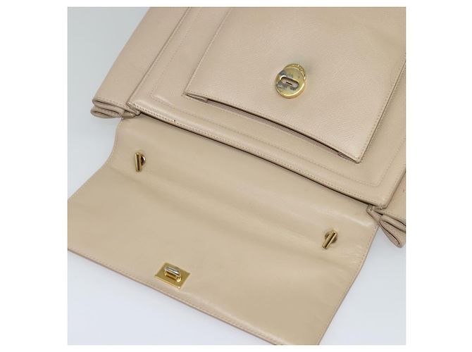 Borsa a mano Vala in pelle 2 in 1 beige e oro Auth BA4303 di Salvatore Ferragamo - vista 20