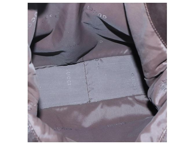Borsa a mano in nylon Gucci Bamboo 2 in 1 khaki argento 001 1577 2123 Auth sw1236 Cachi - vista 10