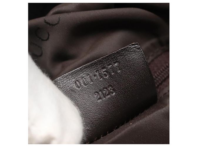 Borsa a mano in nylon Gucci Bamboo 2 in 1 khaki argento 001 1577 2123 Auth sw1236 Cachi - vista 12