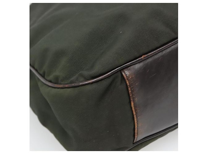 Borsa a mano in nylon Gucci Bamboo 2 in 1 khaki argento 001 1577 2123 Auth sw1236 Cachi - vista 16