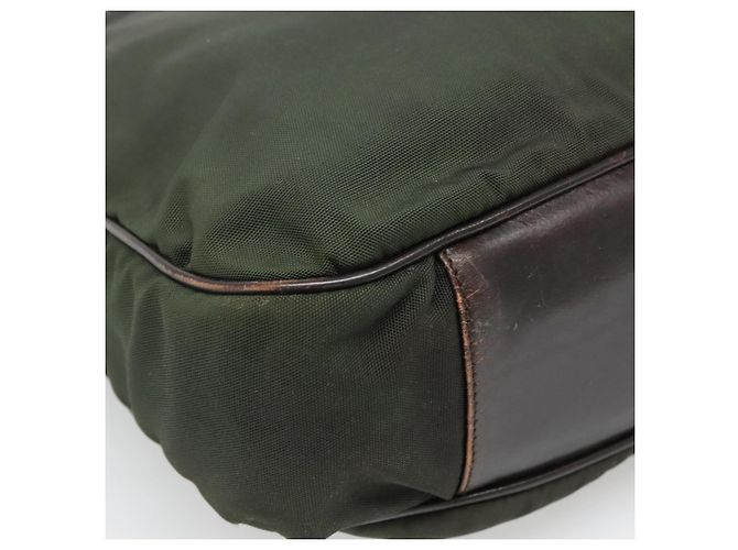 Borsa a mano in nylon Gucci Bamboo 2 in 1 khaki argento 001 1577 2123 Auth sw1236 Cachi - vista 18
