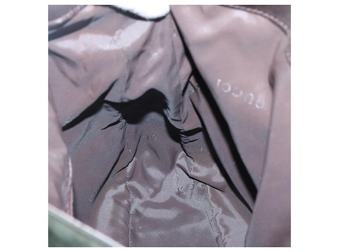 Borsa a mano in nylon Gucci Bamboo 2 in 1 khaki argento 001 1577 2123 Auth sw1236 Cachi - vista 21