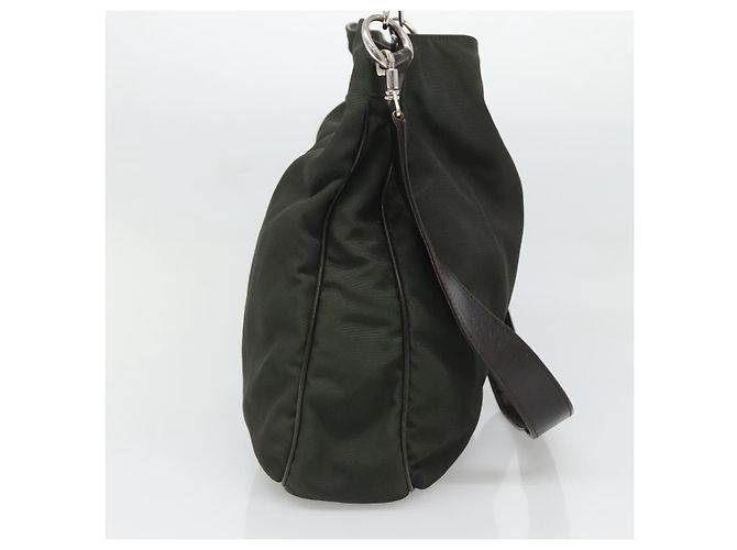 Borsa a mano in nylon Gucci Bamboo 2 in 1 khaki argento 001 1577 2123 Auth sw1236 Cachi - vista 3