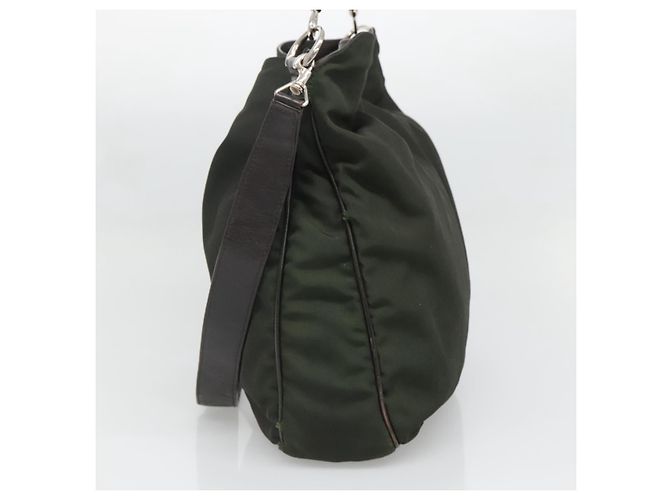 Borsa a mano in nylon Gucci Bamboo 2 in 1 khaki argento 001 1577 2123 Auth sw1236 Cachi - vista 4