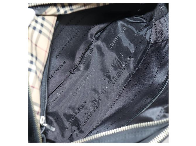 Borsa a spalla in nylon nero e argento autentica BURBERRY bs28161 - vista 12