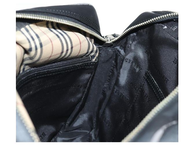 Borsa a spalla in nylon nero e argento autentica BURBERRY bs28161 - vista 24