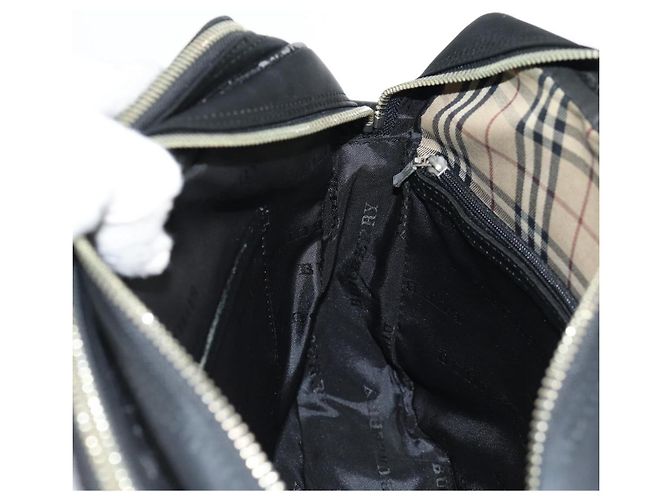 Borsa a spalla in nylon nero e argento autentica BURBERRY bs28161 - vista 25