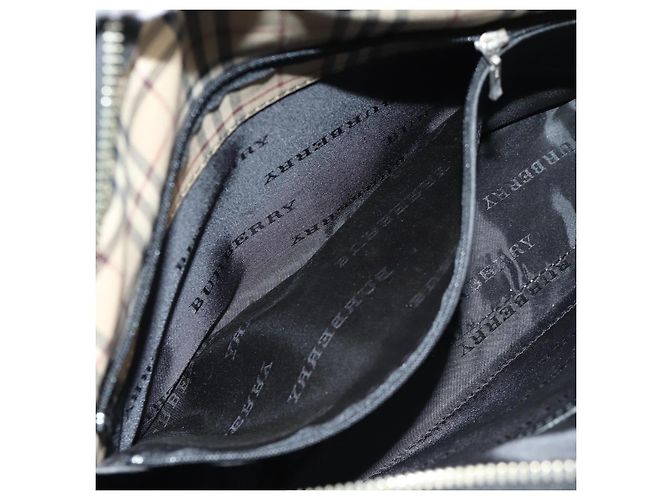 Borsa a spalla in nylon nero e argento autentica BURBERRY bs28161 - vista 26