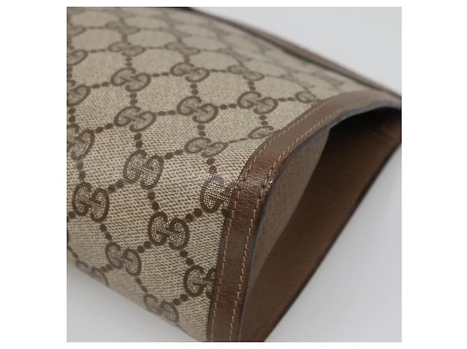 GUCCI GG Supreme Web Sherry Line Clutch Bag PVC Beige Oro 89 01 033 Auth BA4626 - vista 15