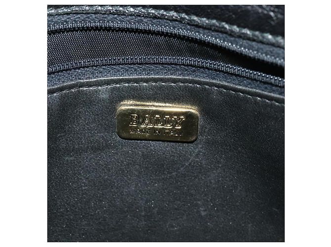 BALLY Bolsa de Ombro de Couro Preta e Dourada Auth BA4829 Preto Dourado - vista 18