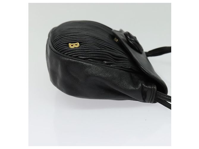 BALLY Bolsa de Ombro de Couro Preta e Dourada Auth BA4829 Preto Dourado - vista 4
