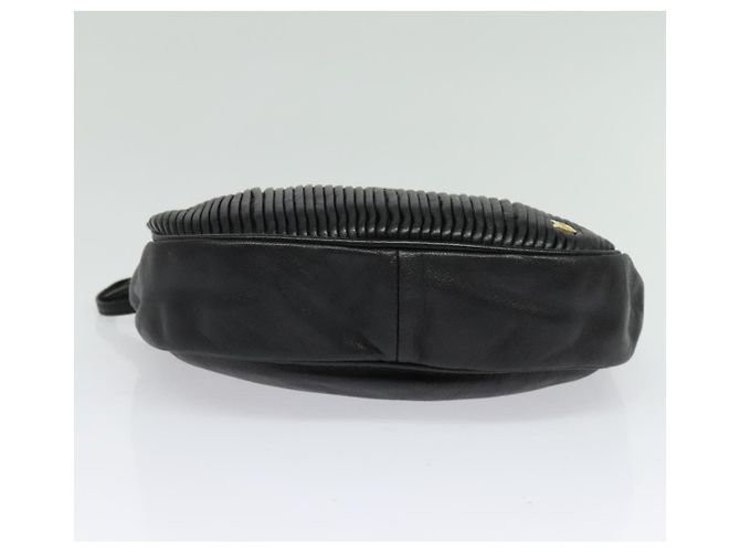 BALLY Bolsa de Ombro de Couro Preta e Dourada Auth BA4829 Preto Dourado - vista 5