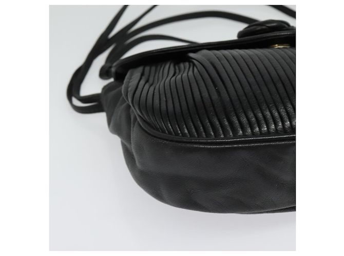 BALLY Bolsa de Ombro de Couro Preta e Dourada Auth BA4829 Preto Dourado - vista 9
