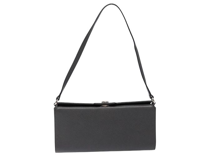 Borsa a Spalla Gancini in Pelle Grigia Argento Auth BA4441 di Salvatore Ferragamo - vista 13