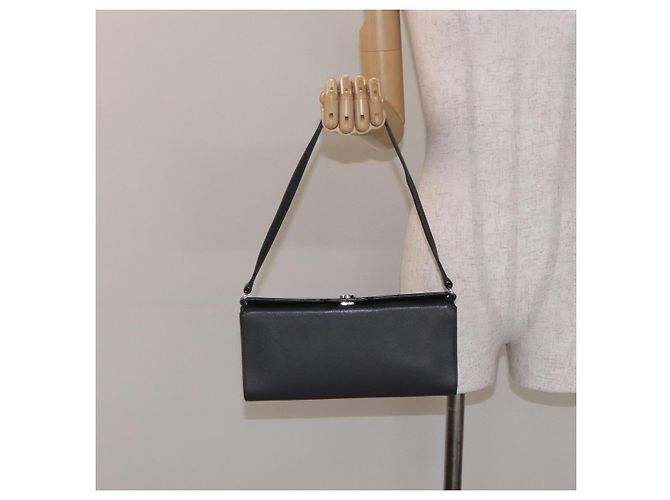 Borsa a Spalla Gancini in Pelle Grigia Argento Auth BA4441 di Salvatore Ferragamo - vista 20
