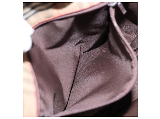 Autre Marque Burberrys Nova Check Handtasche aus Canvas Beige Silber Authentisch BA4286 - Ansicht 12