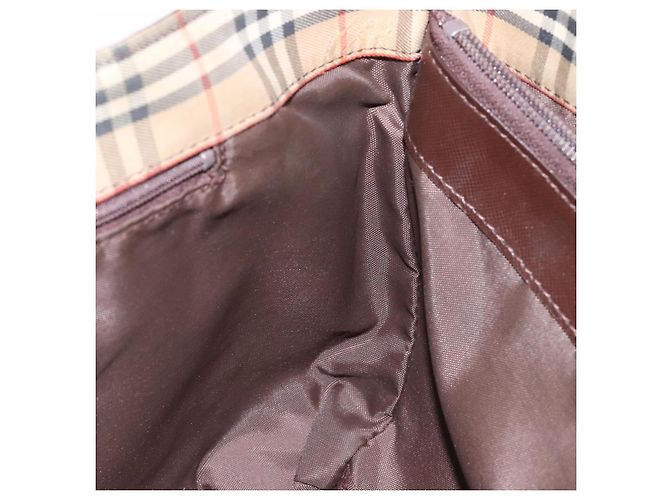Autre Marque Burberrys Nova Check Handtasche aus Canvas Beige Silber Authentisch BA4286 - Ansicht 18