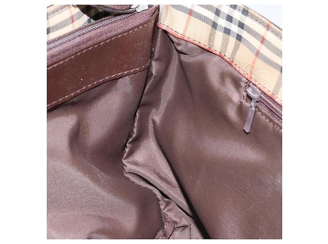Autre Marque Burberrys Nova Check Handtasche aus Canvas Beige Silber Authentisch BA4286 - Ansicht 19