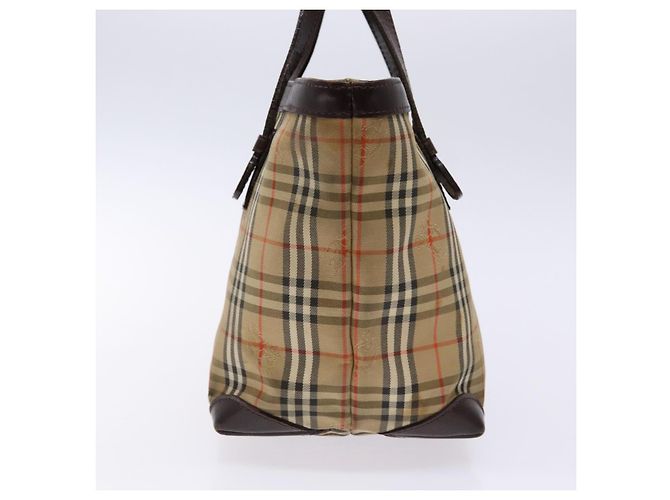 Autre Marque Burberrys Nova Check Handtasche aus Canvas Beige Silber Authentisch BA4286 - Ansicht 3