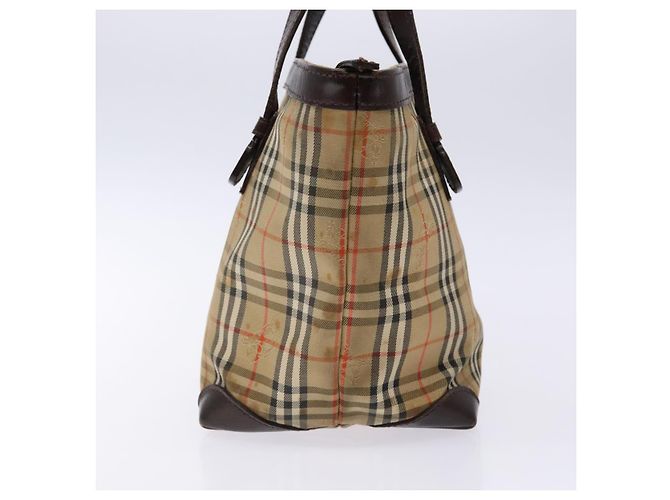 Autre Marque Burberrys Nova Check Handtasche aus Canvas Beige Silber Authentisch BA4286 - Ansicht 4