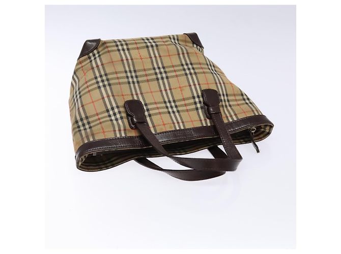 Autre Marque Burberrys Nova Check Handtasche aus Canvas Beige Silber Authentisch BA4286 - Ansicht 6