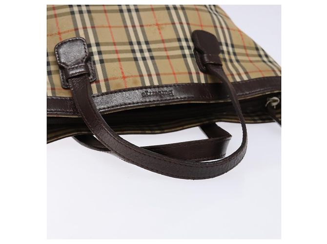 Autre Marque Burberrys Nova Check Handtasche aus Canvas Beige Silber Authentisch BA4286 - Ansicht 7