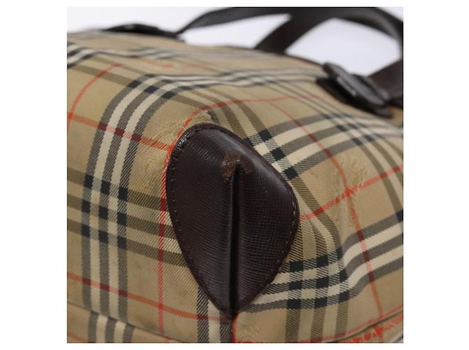 Autre Marque Burberrys Nova Check Handtasche aus Canvas Beige Silber Authentisch BA4286 - Ansicht 9