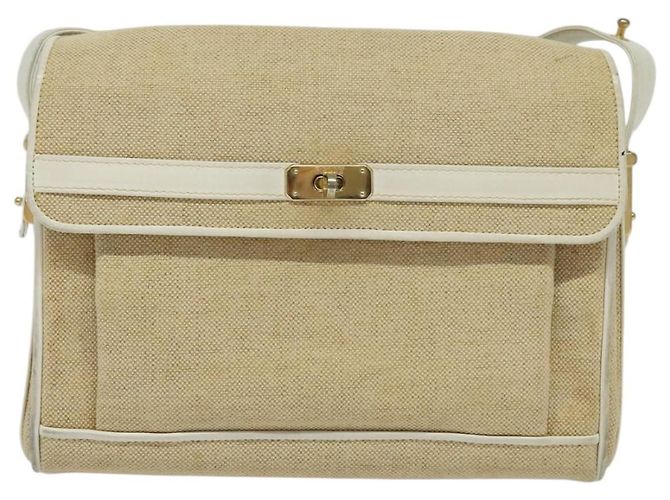 Borsa a Spalla BALLY in Tela Beige Oro Auth BA4285 D'oro - vista 13