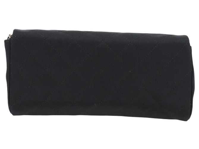 CHANEL Borsa a Spalla Matelassé in Nylon Nera con Catena CC Auth 129738V Nero - vista 2