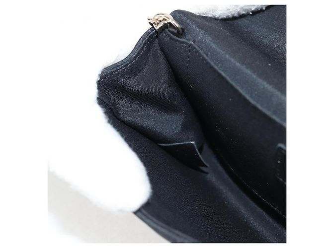 CHANEL Borsa a Spalla Matelassé in Nylon Nera con Catena CC Auth 129738V Nero - vista 21