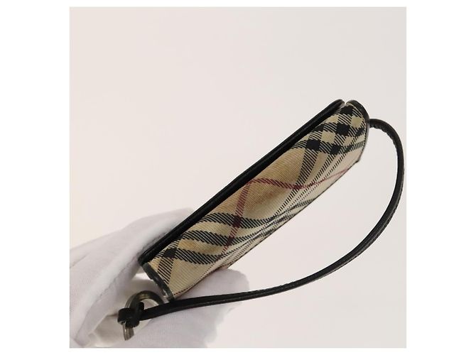 Portachiavi MCM Nova Check Blue Label Pouch Wallet in tela e pelle 4 pezzi Auth ti3369 Marrone Nero Beige - vista 10