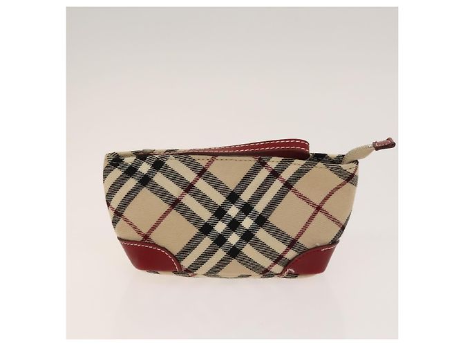 Portachiavi MCM Nova Check Blue Label Pouch Wallet in tela e pelle 4 pezzi Auth ti3369 Marrone Nero Beige - vista 2
