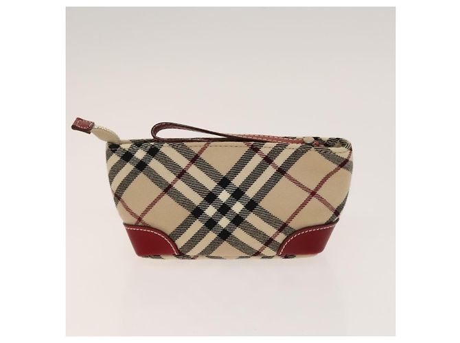 Portachiavi MCM Nova Check Blue Label Pouch Wallet in tela e pelle 4 pezzi Auth ti3369 Marrone Nero Beige - vista 3