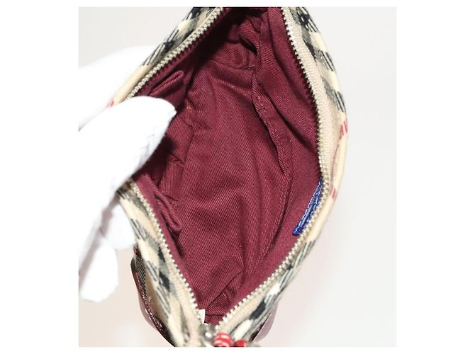 Portachiavi MCM Nova Check Blue Label Pouch Wallet in tela e pelle 4 pezzi Auth ti3369 Marrone Nero Beige - vista 6