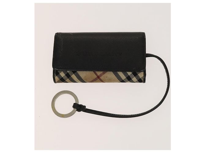Portachiavi MCM Nova Check Blue Label Pouch Wallet in tela e pelle 4 pezzi Auth ti3369 Marrone Nero Beige - vista 7