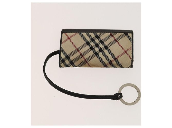 Portachiavi MCM Nova Check Blue Label Pouch Wallet in tela e pelle 4 pezzi Auth ti3369 Marrone Nero Beige - vista 8