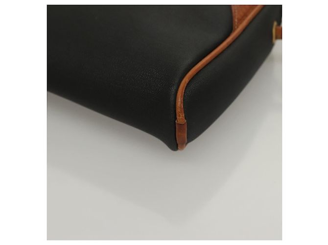 Borsa a Spalla Christian Dior in Pelle PVC Nera e Marrone Auth BA4478 Nero - vista 14
