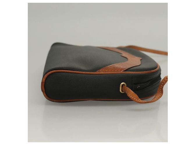 Borsa a Spalla Christian Dior in Pelle PVC Nera e Marrone Auth BA4478 Nero - vista 3