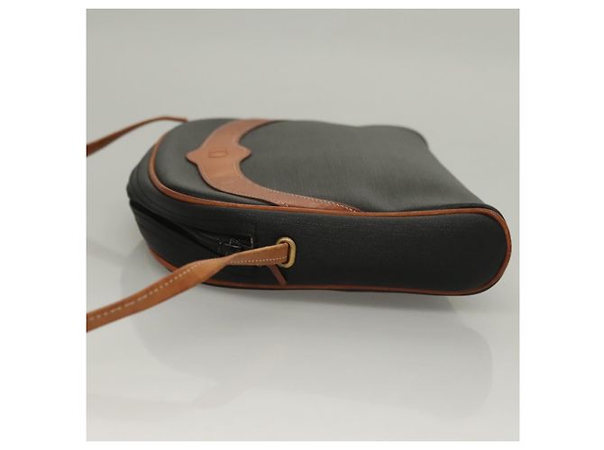 Borsa a Spalla Christian Dior in Pelle PVC Nera e Marrone Auth BA4478 Nero - vista 4