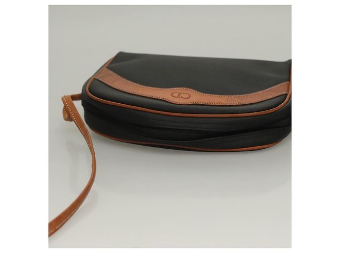 Borsa a Spalla Christian Dior in Pelle PVC Nera e Marrone Auth BA4478 Nero - vista 6