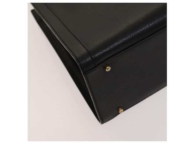 Bolsa de mão em couro Gucci Bamboo preta e dourada 002 1095 0260 Auth ep10062 Preto Dourado - vista 14
