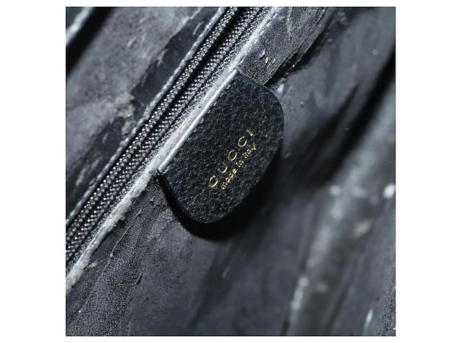 Bolsa de mão em couro Gucci Bamboo preta e dourada 002 1095 0260 Auth ep10062 Preto Dourado - vista 17