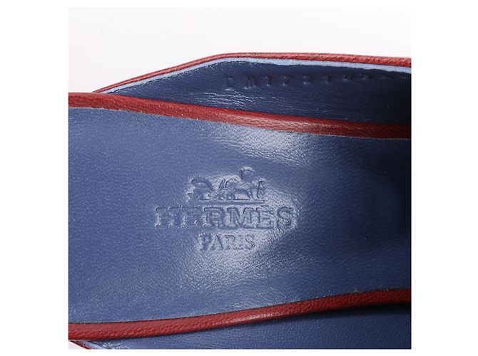 Mule de cuero Constance Hermès Paradis en burdeos, talla 37,5 EU - vista 15